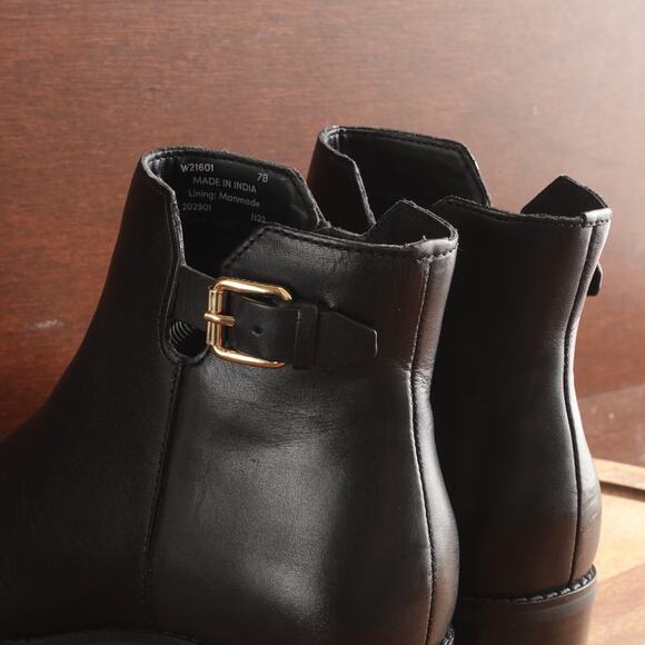 Cole Haan Boots Womens SZ 7B BLK Haidyn Leather Ankle Zip Classic Block Heeled - Picture 9 of 16